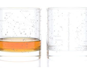 Constellation Rocks Glass Pair - Northern Winter Sky