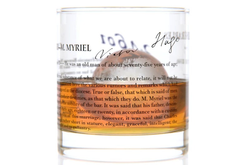 Les Miserables Literature Rocks Glass Bourbon Whiskey Glass 11oz Book Lover Gift Bookish Gifts Gifts for Writers Teacher Gift image 3