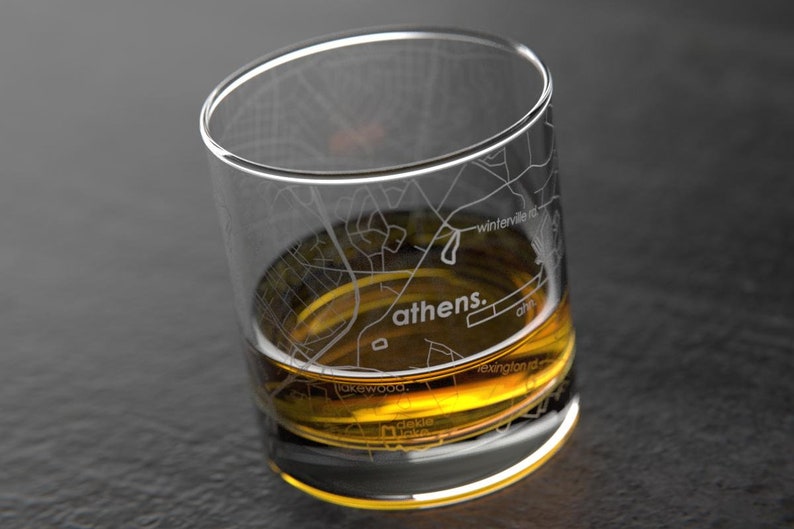 Athens, GA City Map Rocks Glass - Thumbnail 3