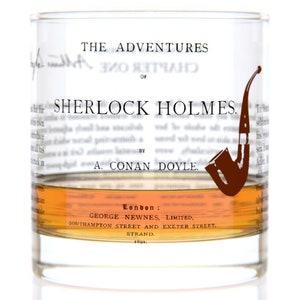 Sherlock Holmes Literature Rocks Glass | Bourbon Whiskey Glass (11oz) | Book Worm Gifts | Bookish Gifts | Gifts for Writers | Teacher Gift