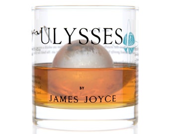 Ulysses Literature Rocks Glass | Bourbon Whiskey Glass (11oz) | Literary Gifts | Bibliophile Gifts | Bookworm Gifts | Gifts for Writers