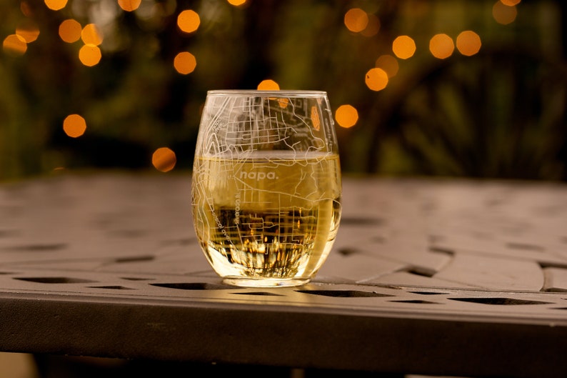 Los Angeles Maps Stemless Wine Glass Gift