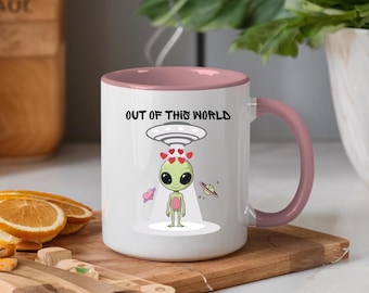 Alien Galaxy Becher Niedliche UFO Kaffeetasse Lustiges Weltraum Geschenk für Kaffeeliebhaber Valentine Jubiläum Geburtstagsgeschenk niedlichen lustigen Bechern Liebhaberbecher