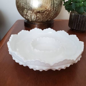 Vintage Fenton Hobnail Milk Glass Ashtray, Tray or Trinket Dish