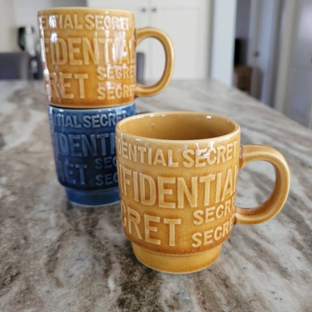 Vintage Confidential Top Secret Mugs - Etsy