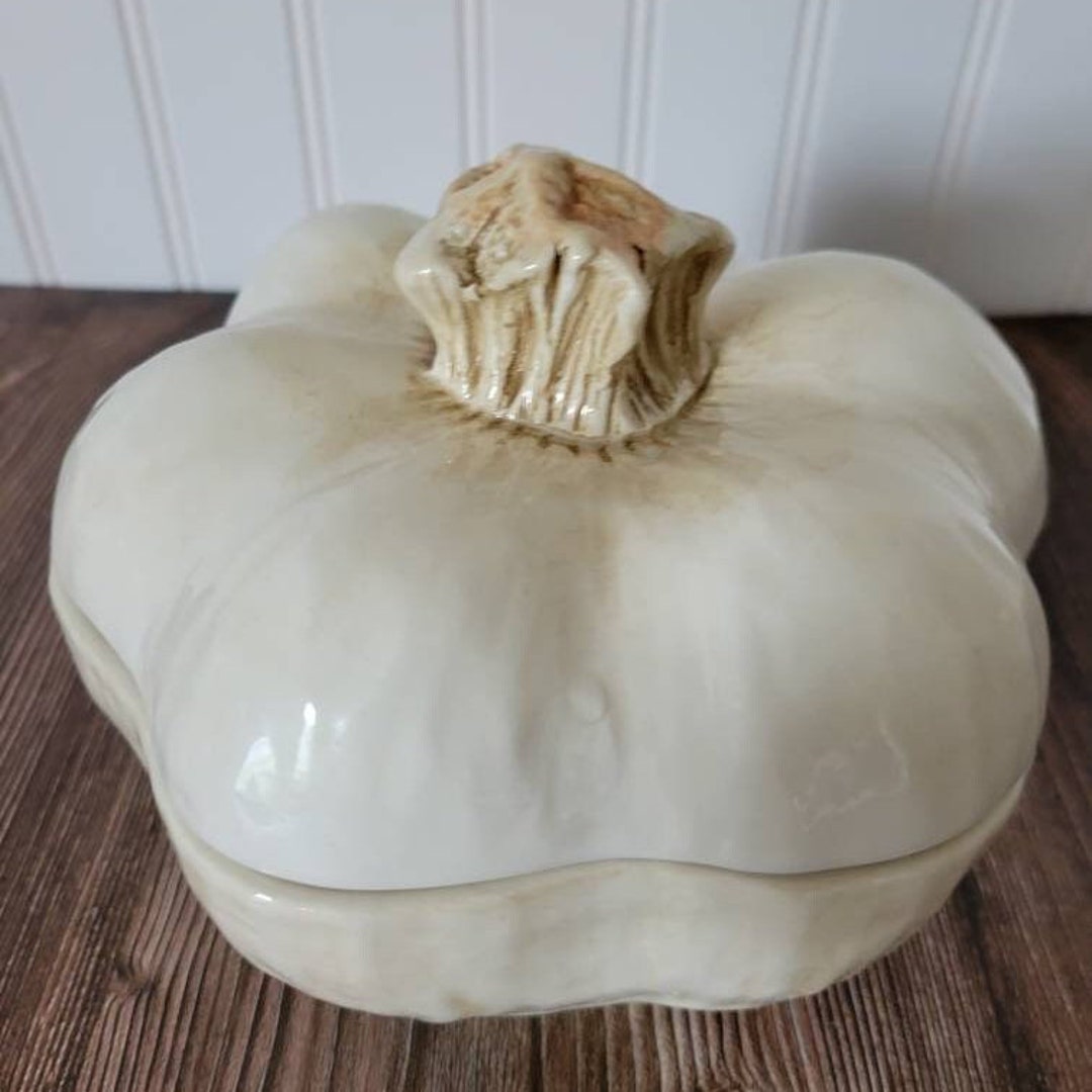 Vintage Majolica Garlic Shaped Covered Bowl Italy Etsy