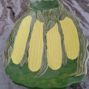 Vintage Corn on the Cob Serving Platter with Butter Well