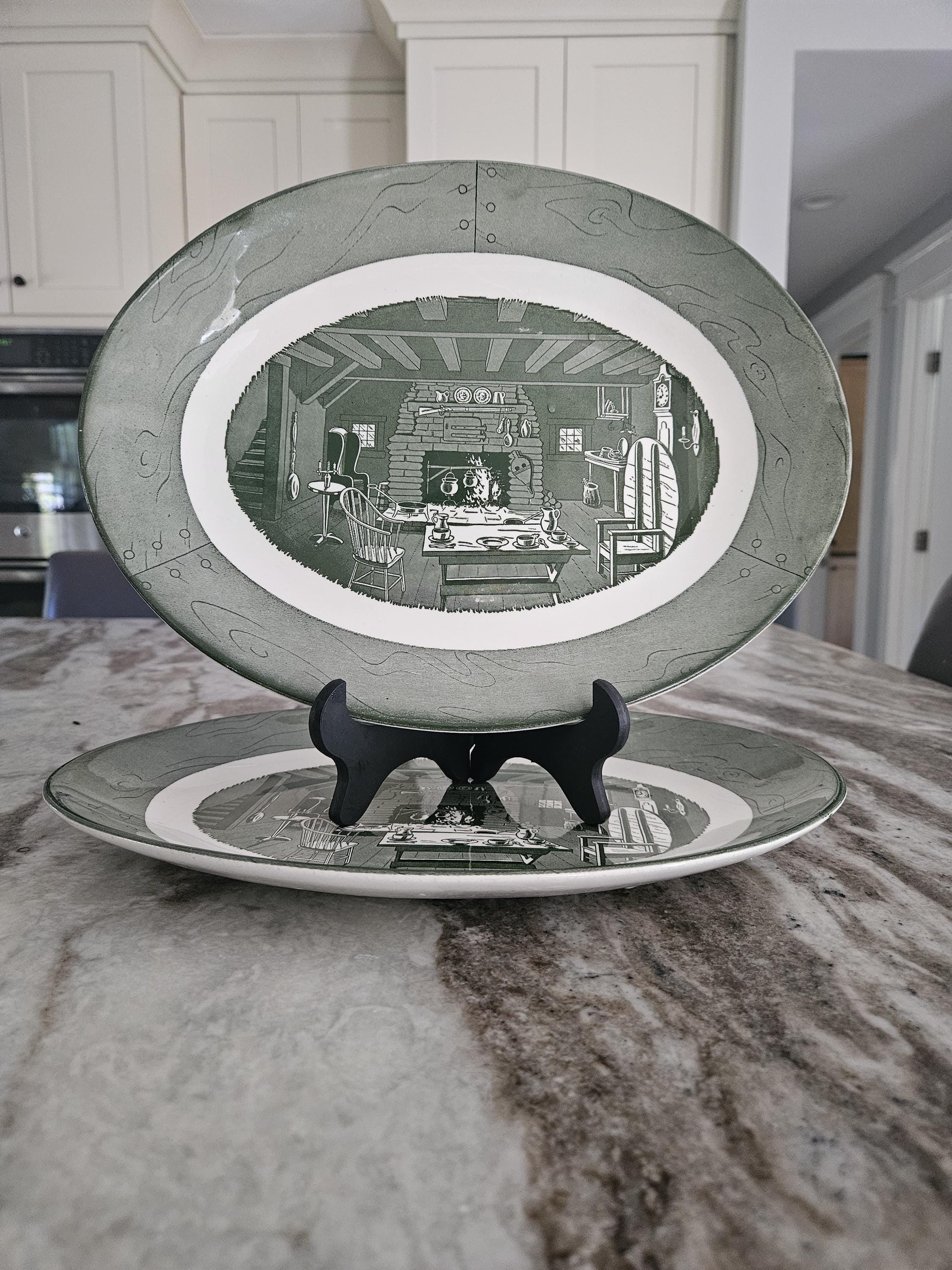 special‼️50s USA製　カウチンシャチ柄 Vintage 1950s Colonial Homestead by Royal China Dishes - Etsy Norway