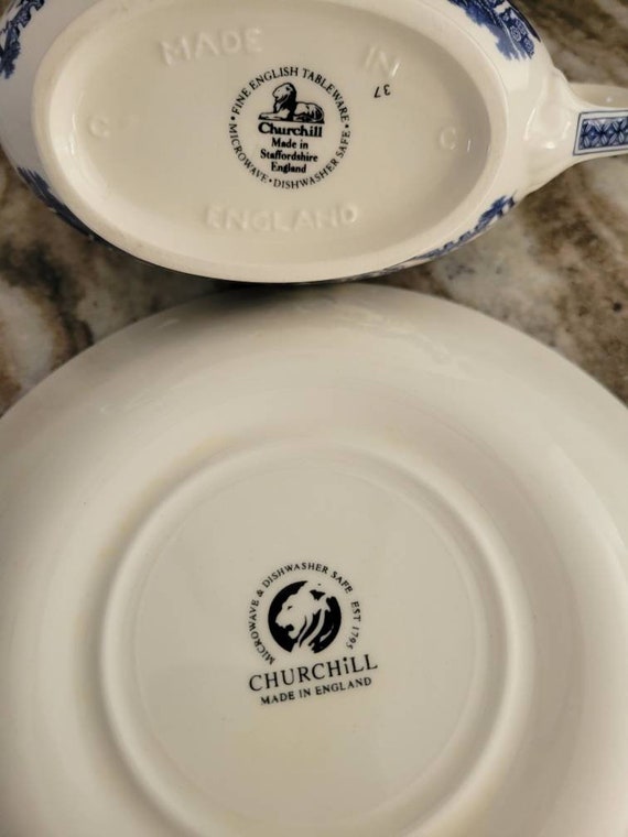  Churchill - Vajilla de porcelana «sauce azul», Vajilla