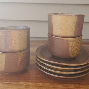 Iron Mountain Stoneware Pottery Soup Cup and Saucer