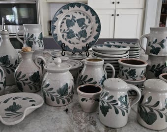 Salmon Falls Salt Glazed Pottery, Pennsylvania Green