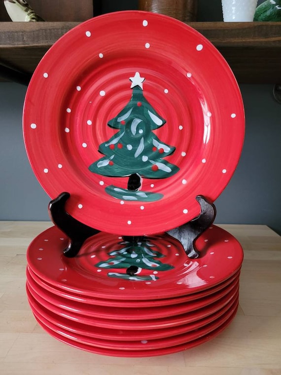 Plastic christmas dinner plates hotsell