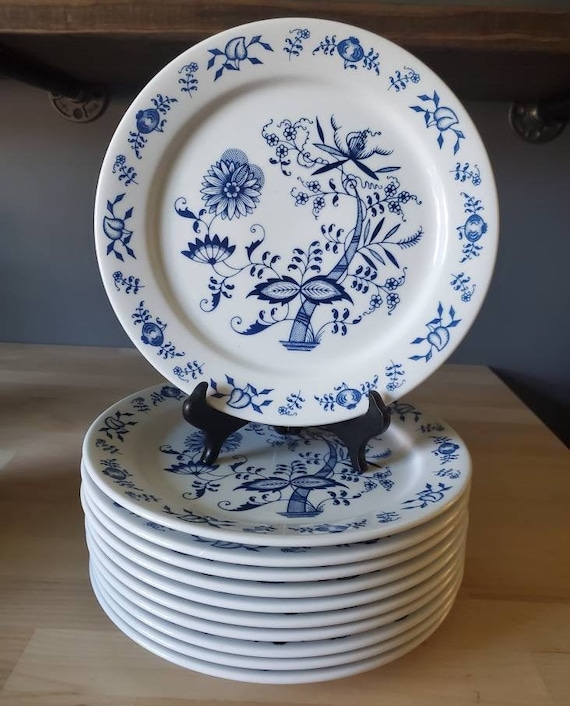 Porsgrund Norway Cobalt Blue Onion Dishes - Plates & Tea Cups - Etsy