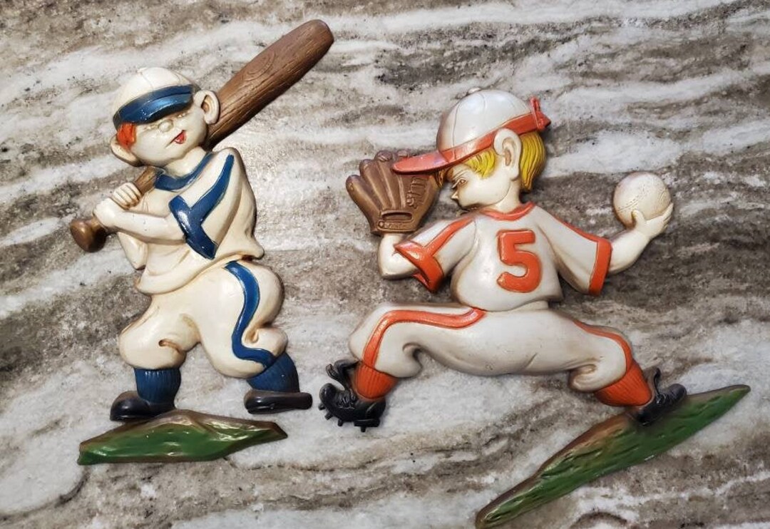 Vintage Pair of 1970 Sexton Baseball Player Wall Decor Etsy