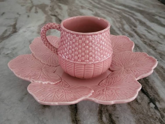 Vintage Pink Bordallo Pinheiro Geranium Plates and Celebration