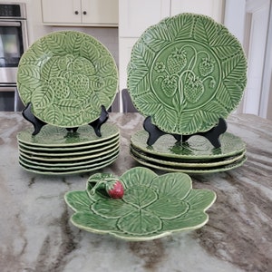 Bordallo Pinheiro Strawberry Plates - Etsy