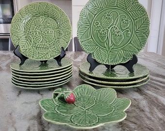 Bordallo Pinheiro  Strawberry Plates