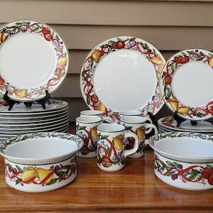 Vintage Dansk Winterfest Dinnerware Plates, Bowls, Mugs, Serving 