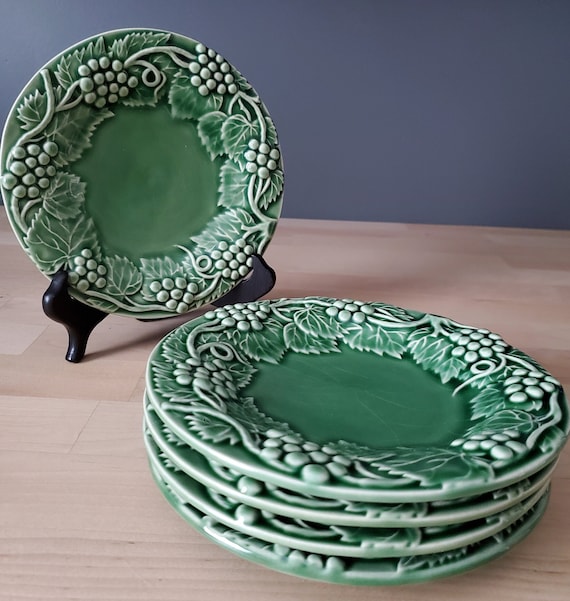 Set of 5 Green Grape Appetizer Plates Made by Bordallo Pinheiro Etsy