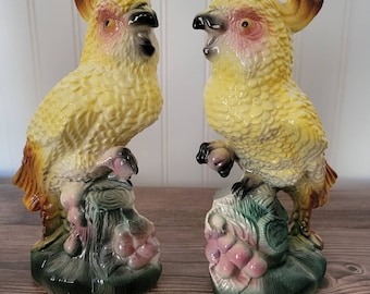 Vintage MCM Maddox Pottery Yellow Cockatoo Figurine
