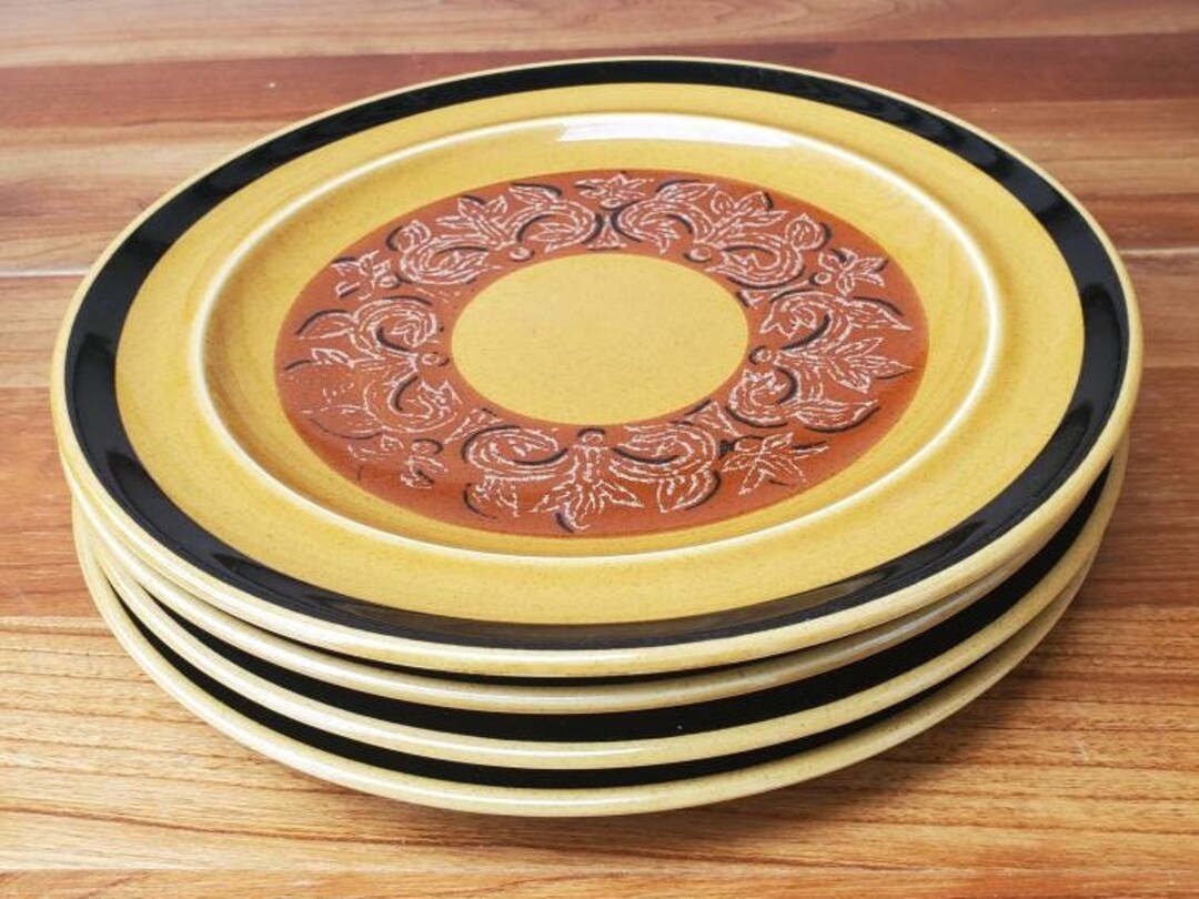 Set of Four Vintage MCM Aztec International Stoneware Plates, Japan - Etsy