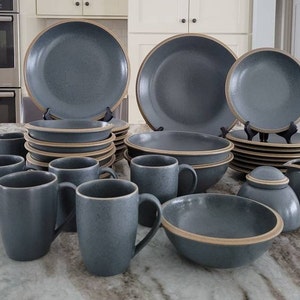 Dansk Stoneware Santiago Slate Gray-Blue Stoneware Dishes - Servers, Plates, Bowls, Mugs