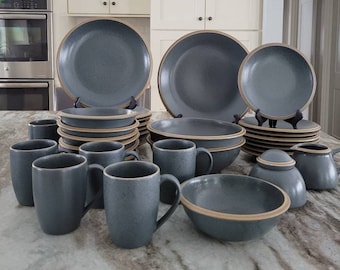 Dansk Stoneware Santiago Slate Gray-Blue Stoneware Dishes - Servers, Plates, Bowls, Mugs