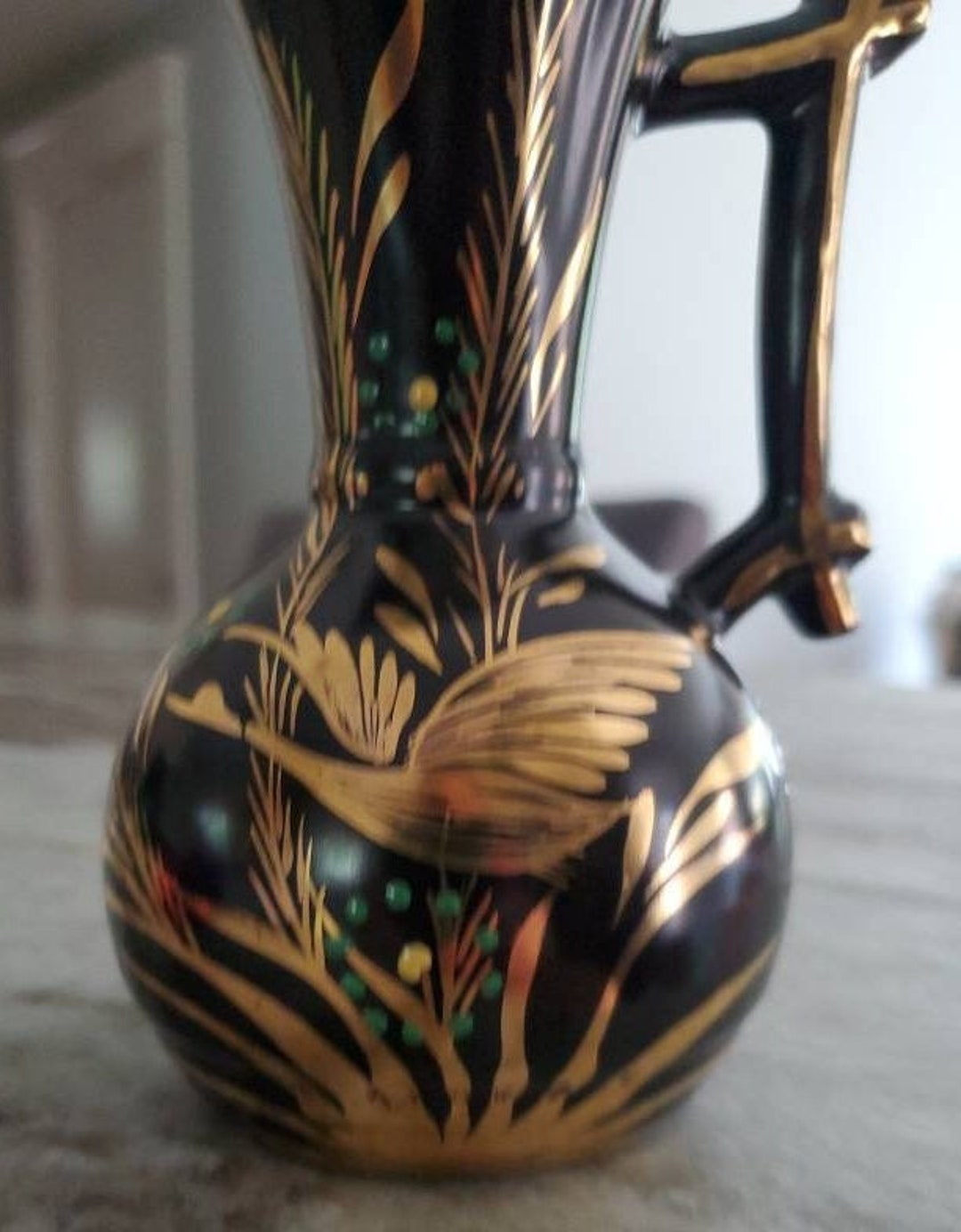 Vintage Black Swan Vase or Ewer Made in Belgium Etsy