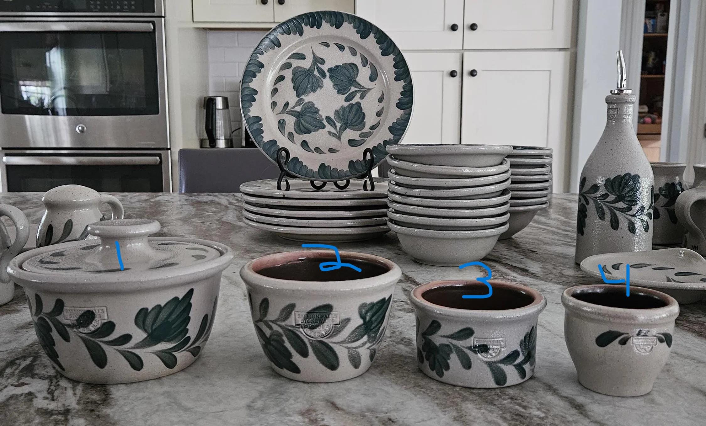 Salmon Falls Salt Glazed Pottery, Pennsylvania Green - Etsy Israel