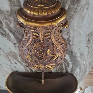 Vintage Syroco Wall Planter and Faux Water Reservoir & Spigot