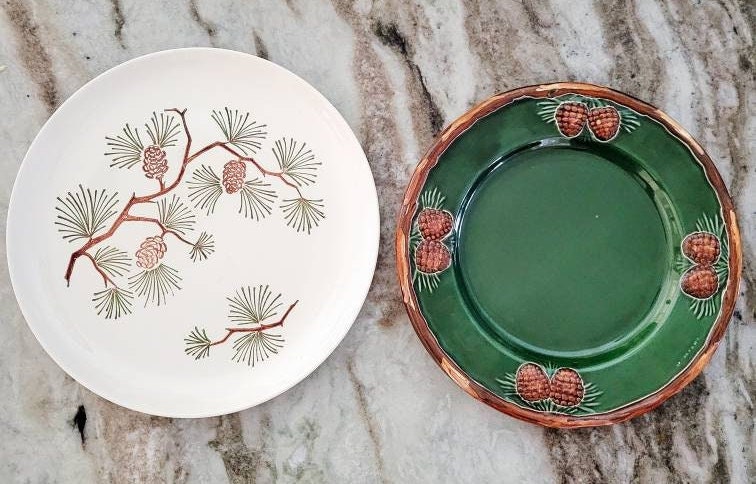 Vintage pine cone clearance dishes