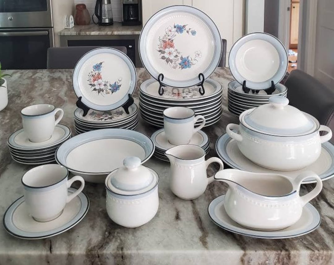 Haviland 青い花柄陶器食器セット 5個 Haviland Johann 5個 青い花柄陶器食器セット Haviland Blue China