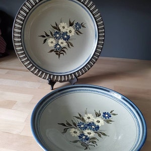 Vintage Danish Pottery - Knabstrup Snowberry Platter and Bowl Set