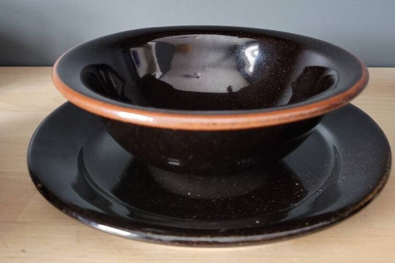 Simon Pearce Brown-black Pottery, Belmont Dinnerware - Etsy