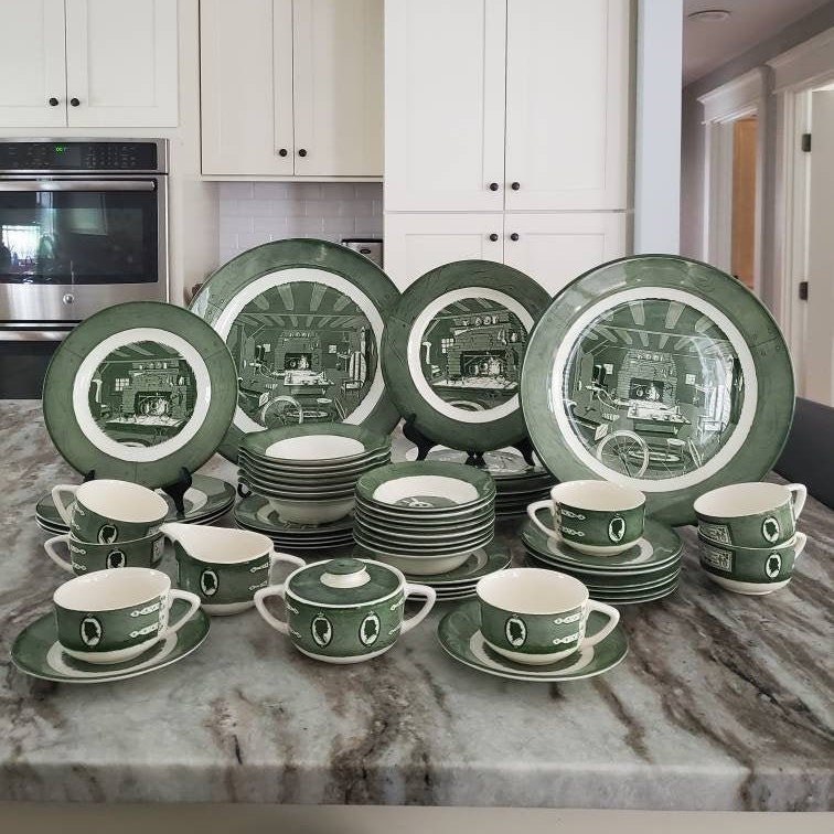 Vintage 1950s Colonial Homestead by Royal China Dishes - Etsy Norway