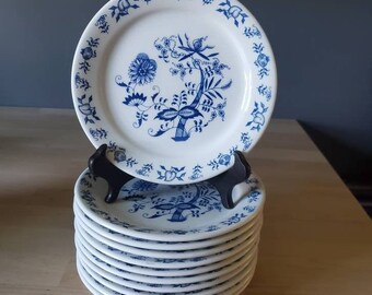 Porsgrund Norway Cobalt Blue Onion Dishes - Plates & Tea Cups - Etsy