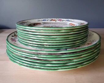 スポードCopeland アンティークプレート４枚 アンティークプレート SPODE COPELAND 花と蝶/Lサイズ ボーン