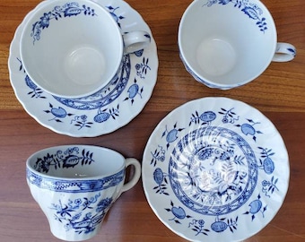 Arthur Wood and Sons - Old Vienna Ironstone Blue Onion Dishes - Serving Pieces, Plates and Bowls
