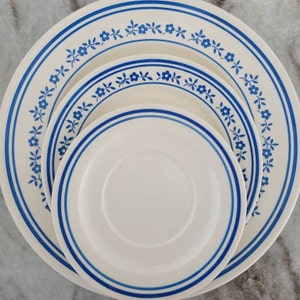 Homer Laughlin Dutch Pantry DInnerware. White with Blue FLowers