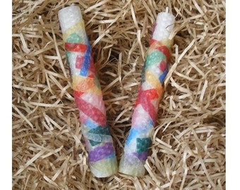 Confetti Beeswax Candles. Set of 2