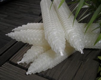 Pure Beeswax Taper Candles. Set of 6.