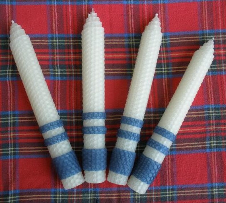 Colonial Stripes Beeswax Candles, Set of 2 image 1