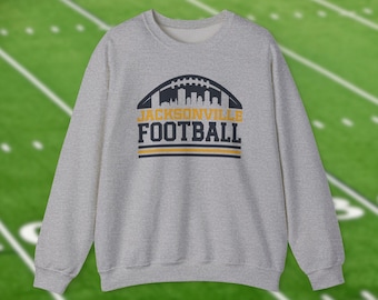 Jacksonville Football Sweatshirt, Trendy City Skyline Shirt, Vintage Retro Shirts, Duval Game Day Apparel, Tailgate Gift For Him