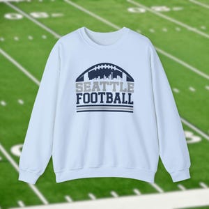 Seattle Seahawks Football Sweatshirt, Trendy City Skyline Shirt, Vintage Retro Shirts,  12th Man Game Day Apparel, Tailgate Gift For Him