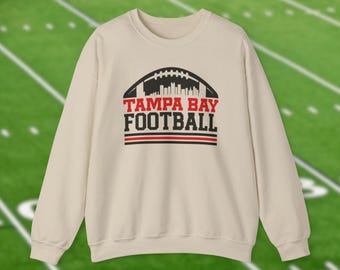 Tampa Bay Football Sweatshirt, Trendy City Skyline Shirt, Vintage Retro Shirts, Bucs Life Game Day Apparel, Tailgate Gift For Him