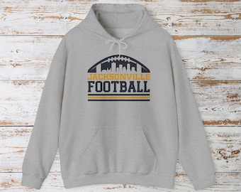 Jacksonville Football Hoodie, Trendy City Skyline Shirt, Vintage Retro Shirts, Duval Game Day Apparel, Tailgate Gift For Him