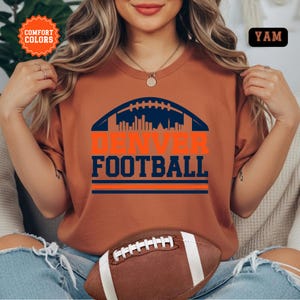 Denver Broncos Football T-Shirt, Trendy Comfort Colors Mile High City Skyline Fan Shirt, Vintage Retro Tee, Game Day TShirt, Tailgate Gift