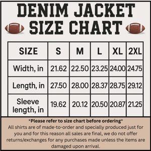 Kansas City Womens Denim Jean Jacket, Vintage Varsity Football Coat, Taylor's Retro Game Day Gear, Tailgate Apparel Gift For Her, Team Mom image 8