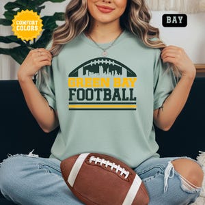 Green Bay Packers Football T-Shirt, Comfort Colors Trendy City Skyline Fan Shirt, Vintage Retro Sunday Tee, Game Day TShirt, Tailgate Gift