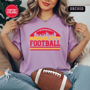 Kansas City Chiefs Football T-Shirt, Comfort Colors Trendy City Skyline Fan Shirt, Sunday Apparel, Vintage Tee, Game Day Tailgate TShirt